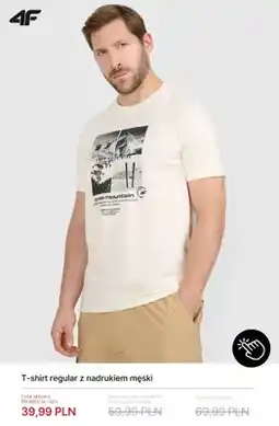 4F T-shirt regular z nadrukiem męski 4F oferta