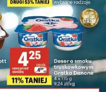 Delikatesy Centrum Deser o smaku truskawkowym Gratka Danone 4-pak oferta