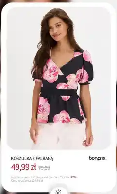 BonPrix Koszulka z falbaną Bonprix oferta