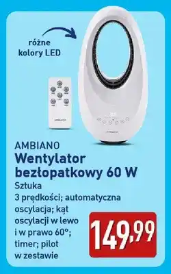 ALDI Wentylator bezłopatkowy Ambiano 60W oferta