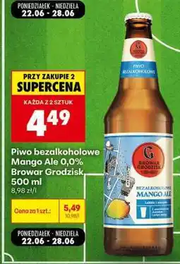 Biedronka Piwo bezalkoholowe Mango Ale 0,0% Browar Grodzisk, 500 ml oferta
