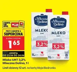 Biedronka Mleko UHT 3,2% Mleczna Dolina, 1l oferta