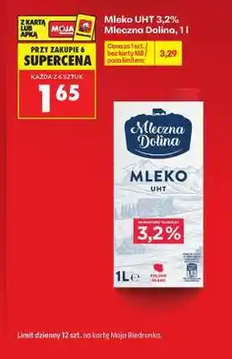Biedronka Mleko UHT 3,2% Mleczna Dolina, 1 l oferta