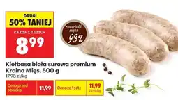Biedronka Kielbasa biała surowa premium Kraina Mięs 500 g oferta
