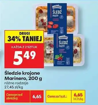 Biedronka Śledzie krojone Marinero 200 g oferta