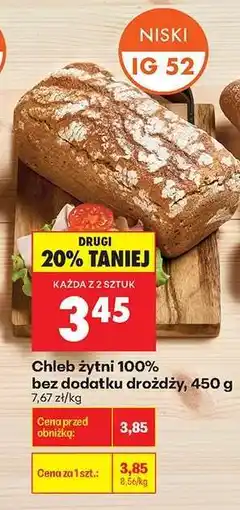 Biedronka Chleb żytni 100 % bez dodatku drożdży 450 g oferta