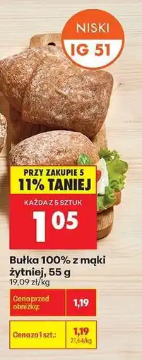 Biedronka Bułka 100 % z mąki żytniej 55 g oferta