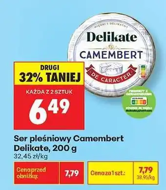 Biedronka Ser pleśniowy Camembert Delikate, 200 g oferta