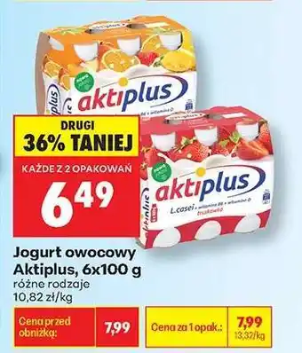 Biedronka Jogurt owocowy Aktiplus, 6x100 g oferta