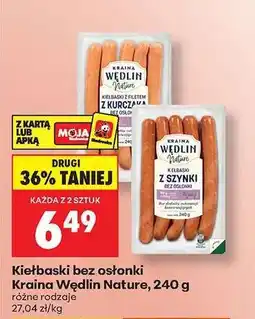 Biedronka Kiełbaski bez osłonki Kraina Wędlin Nature, 240 g oferta