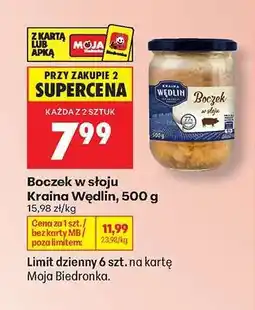 Biedronka Boczek w słoju Kraina Wędlin, 500 g oferta