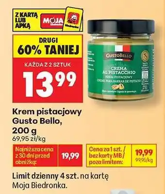 Biedronka Krem pistacjowy Gusto Bello 200 g oferta