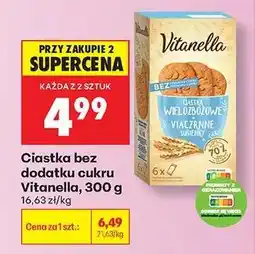 Biedronka Ciastka bez dodatku cukru Vitanella, 300 g oferta