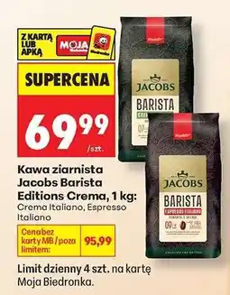 Biedronka Kawa ziarnista Jacobs Barista Editions Crema, 1 kg oferta