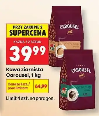 Biedronka Kawa ziarnista Carousel , 1 kg oferta