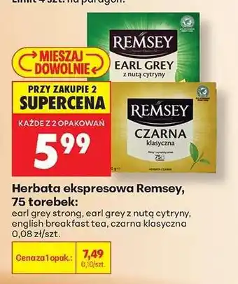 Biedronka Herbata ekspresowa Remsey 75 torebek oferta