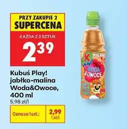 Biedronka Kubuś Play! jabłko-malina Woda&Owoce, 400 ml oferta