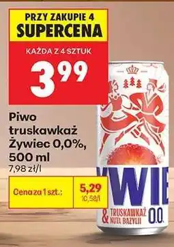 Biedronka Piwo truskawkaż Żywiec 0,0%, 500 ml oferta