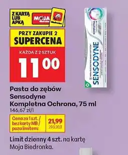 Biedronka Pasta do zębów Sensodyne Kompletna Ochrona, 75 ml oferta