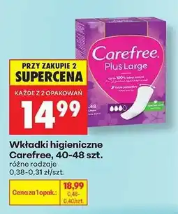 Biedronka Wkładki higieniczne Carefree, 40-48 szt oferta