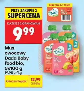 Biedronka Mus owocowy Dada Baby food bio , 5x100 g oferta
