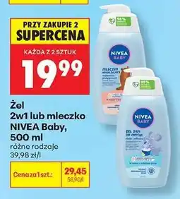 Biedronka Żel 2w1 lub mleczko NIVEA Baby, 500 ml oferta