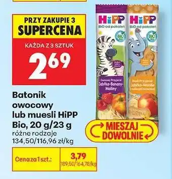 Biedronka Batonik owocowy lub muesli HiPP Bio, 20 g-23 g oferta