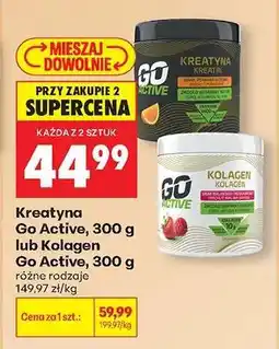 Biedronka Kreatyna Go Active, 300 g lub Kolagen Go Active, 300 g oferta