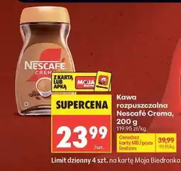 Biedronka Kawa rozpuszczalna Nescafé Crema 200 g oferta