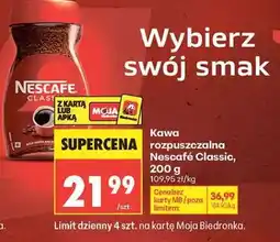 Biedronka Kawa rozpuszczalna Nescafe Classic , 200 g oferta