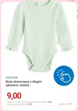 Smyk Body dziewczęce z długim rękawem zielone Cool Club oferta