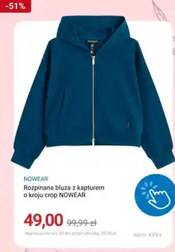 Smyk Rozpinana bluza z kapturem o kroju crop NOWEAR oferta