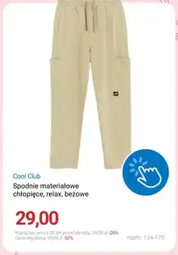 Smyk Spodnie materiałowe chłopięce Cool Club relax beżowe oferta