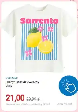 Smyk T-shirt dziewczęcy Cool Club luźny biały oferta