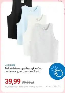 Smyk T-shirt dziewczęcy bez rękawów prążkowany Cool Club 4-pak oferta