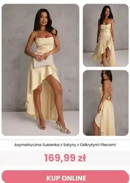 Renee Sukienka asymetryczna z satyny z odkrytymi plecami Renee oferta