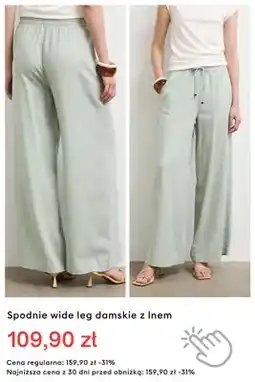 Medicine Spodnie wide leg damskie z lnem oferta