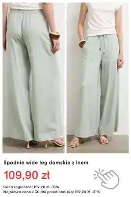 Spodnie wide leg damskie z lnem