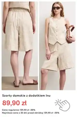 Szorty damskie z dodatkiem lnu