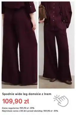 Medicine Spodnie wide leg damskie z lnem oferta