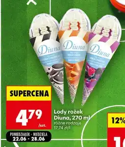 Biedronka Lody rożek Diuna wanilia i owoce leśne oferta