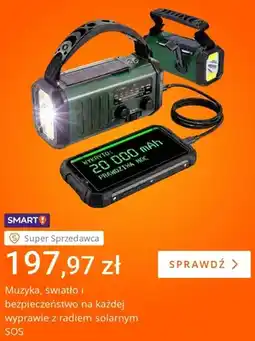 Allegro Radio solarne wielofunkcyjne SOS z powerbankiem 20000mAh oferta