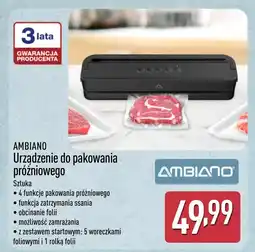ALDI Ambiano Urządzenie do pakowania próżniowego oferta
