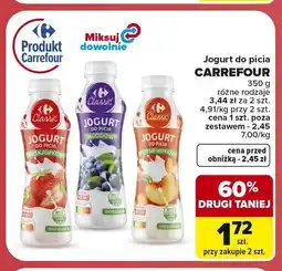 Carrefour Jogurt do picia jagodowy Carrefour Classic oferta