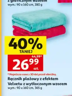 Auchan Ręcznik plażowy z efektem Velvetu z wytłoczonym wzorem Actuel oferta