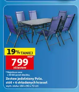 Auchan Zestaw jadalniany Pola stół + 6 składanych krzeseł oferta
