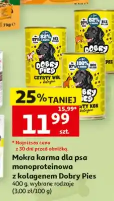 Auchan Mokra karma dla psa monoproteinowa z kolagenem Dobry Pies Czysty Wół oferta