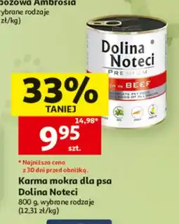 Auchan Karma mokra dla psa Dolina Noteci Premium bogata w wołowinę oferta