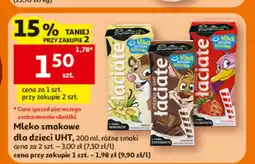 Auchan Mleko smakowe dla dzieci UHT Łaciate oferta