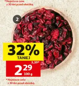 Auchan Żurawina cięta suszona słodzona luzem oferta